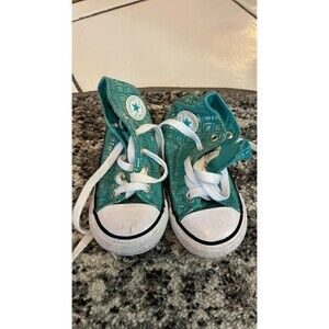 Converse size 7 EUC Girls High Top Toddler Ocean Green